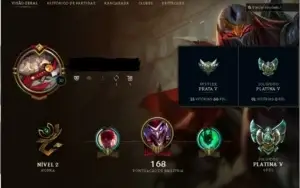Conta platina com mts skin raras, 81 campeões, 9 pag de runa