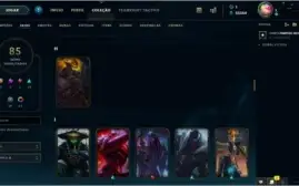 conta league of legends com 85 skins e todos os personagens