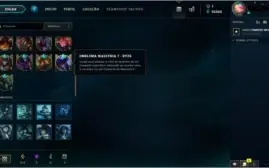 conta league of legends com 85 skins e todos os personagens
