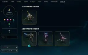 Conta mono riven com skin prestigio 2019 e 2022