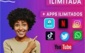 Internet móvel ilimitada você conectado 24 horas por dia
