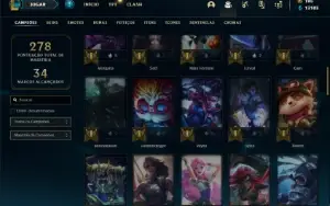 Conta Unranked com 70 Champs e 22 Skins
