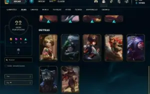 Conta Unranked com 70 Champs e 22 Skins