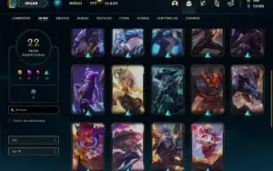 Conta Unranked com 70 Champs e 22 Skins