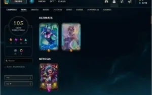 Conta League of Legends PLATINA IV mais de 100 skins