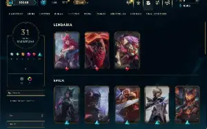 Unranked com 45 Champs e 31 Skins