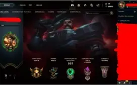 Conta lol com 366 skins, ouro 3 solo/duo