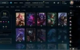 Conta lol prata 3 26 skins nivel 136