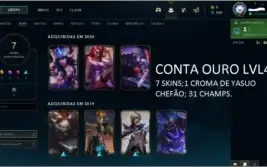 CONTAS DE LOL PRATA E OURO