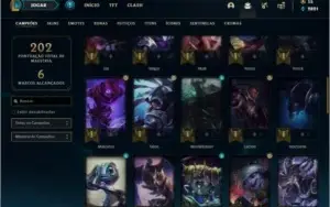 Conta bronze 2 afundada com 52 champs e 26 skins