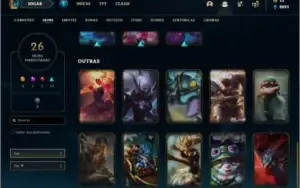 Conta bronze 2 afundada com 52 champs e 26 skins