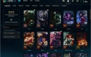 Conta bronze 2 afundada com 52 champs e 26 skins
