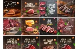 Pack 40 Arte Açougue Editável No Canva+story