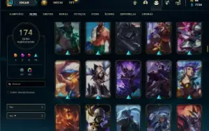 Conta ouro 3 com TODOS os champs e 174 Skins