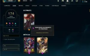 Conta ouro 3 com TODOS os champs e 174 Skins