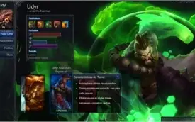 Conta lol ouro 5, 60 skins, 2 lendárias, 5 pg de runas,