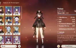 Ar45. Hutao + báculo, Zhongli, ganyu, eula, andarilho e mais