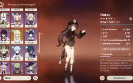 Ar45. Hutao + báculo, Zhongli, ganyu, eula, andarilho e mais