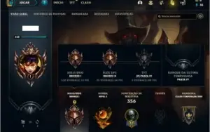Conta bronze 1 com 1000 jogos 61 skins e 140 champs
