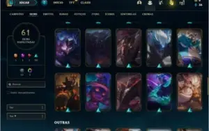 Conta bronze 1 com 1000 jogos 61 skins e 140 champs