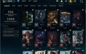 Conta bronze 1 com 1000 jogos 61 skins e 140 champs