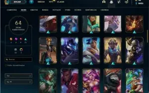 Conta ouro 4 com 96 Champs e 64 Skins + 4 Vitoriosas