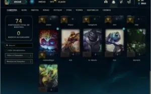 Conta Unranked com 15 Skins e 31 Champs