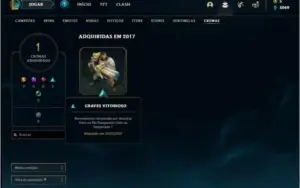 Conta unranked de 2014 com 3 skins e 22 champs