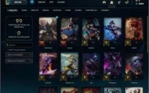 Conta unranked de 2014 com 3 skins e 22 champs