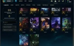 Conta unranked de 2014 com 3 skins e 22 champs