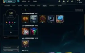 Conta unranked de 2014 com 3 skins e 22 champs