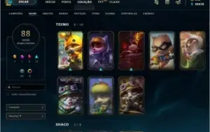 Conta LOL Diamante 2 - 88 skins e todos os campeões