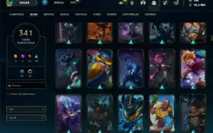 Ferro 1 com TODOS os champs e 341 Skins + 24 Maestrias 7