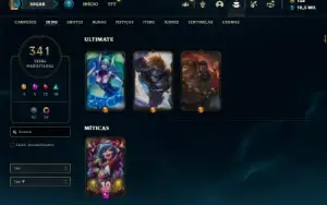 Ferro 1 com TODOS os champs e 341 Skins + 24 Maestrias 7