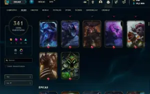 Ferro 1 com TODOS os champs e 341 Skins + 24 Maestrias 7
