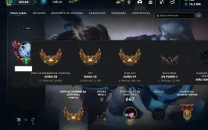 Ferro 1 com TODOS os champs e 341 Skins + 24 Maestrias 7