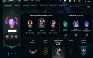 Conta Unranked com TODOS os champs e 160 Skin + 900k de Yasu