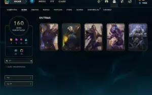 Conta Unranked com TODOS os champs e 160 Skin + 900k de Yasu
