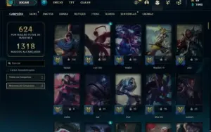 Conta Unranked com TODOS os champs e 160 Skin + 900k de Yasu