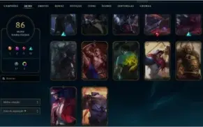 vendendo a minha conta do league of legends com 86 skins