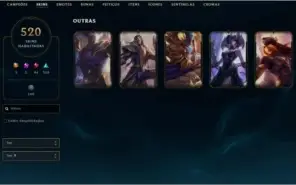 CONTA LOL TODOS CAMPEÕES 520+SKINS