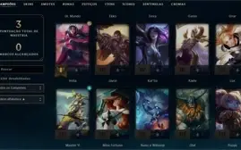 Conta Smurf premiada com diversas skins habilitadas