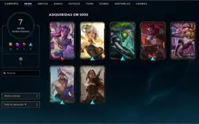 Conta Smurf premiada com diversas skins habilitadas