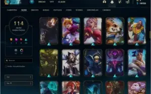 Conta ex Diamond bom mmr, 114 skins (+12) 149 champ 201 ícon
