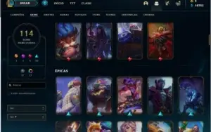 Conta ex Diamond bom mmr, 114 skins (+12) 149 champ 201 ícon
