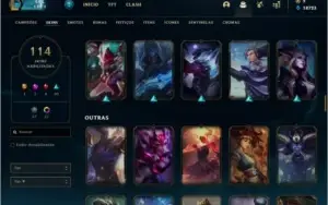 Conta ex Diamond bom mmr, 114 skins (+12) 149 champ 201 ícon