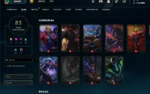Conta Diamante 4 com 100 Champs e 83 Skins