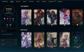 conta lol 220 skins ja foi mestre