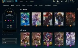 Conta League of Legends Mestre 357 Skins