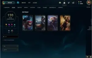 CONTA COM AS 4 SKINS RIOT, 229 PONTOS DE PRESTIGIO, GOLD 2
